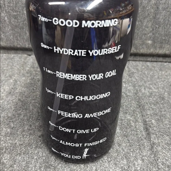 Black Motivational Water Bottle 128 oz - Picture 6 of 7